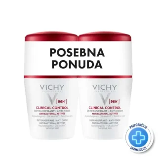 Vichy Clinical Control roll-on dezodorans, DUO PACK