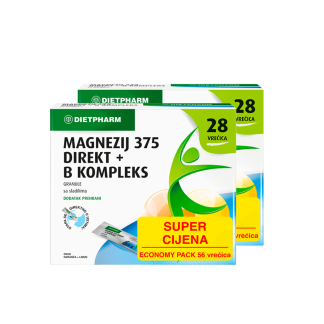 Dietpharm Magnezij 375 direkt+ B kompleks granule, 56 vrećica