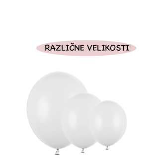 Balon jaka bijela (Pastel Pure White) – različite veličine