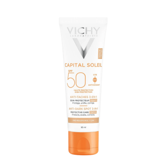 Vichy Capital Soleil tonirana zaštitna krema 3u1 SPF 50+ protiv tamnih mrlja, 50 ml