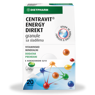 DIETPHARM CENTRAVIT ENERGY DIREKT granule a 20, Vitaminsko-mineralni dodatak prehrani s koenzimom Q10