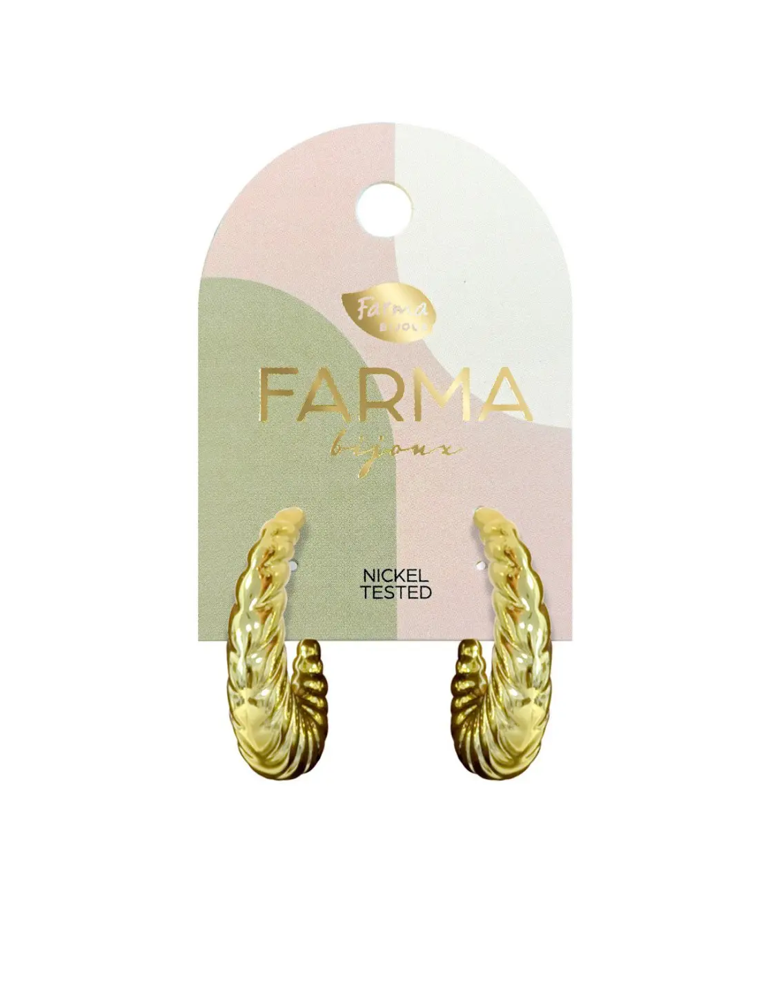 Farma Bijoux Hipoalergene naušnice Bug Hoops Gold Wow4 - Slika 2