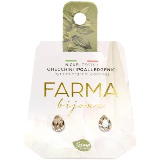 Farma Bijoux Hipoalergene naušnice Crystal Drop, 6mm