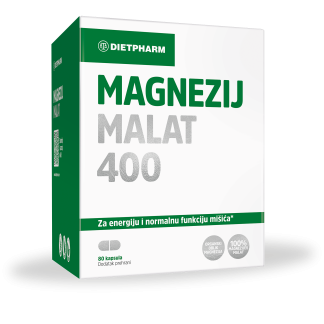 DIETPHARM Magnezij Malat 400 kapsule a80, Doprinosi smanjenju umora i iscrpljenosti