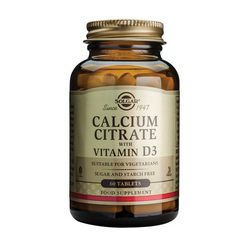 SOLGAR CALCIUM CITRATE + D3 tablete a 60, Dodatak prehrani za mineralizaciju kostiju