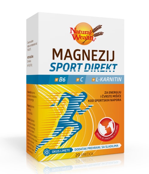 Natural Wealth Sport Direkt Magnezij+B6+C+L-karnitin 20 vrećica