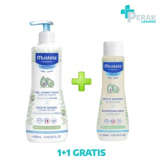 Mustela Nježni Gel za Pranje 500ml + Šampon 200ml GRATIS