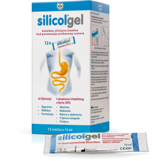 Silicol®gel vrećice 12 x 15ml, Stvara zaštitni i smirujući sloj na sluznici želuca i crijeva