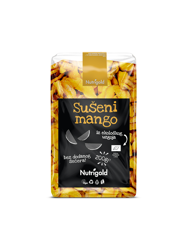 Sušeni mango – Organski 200g Nutrigold